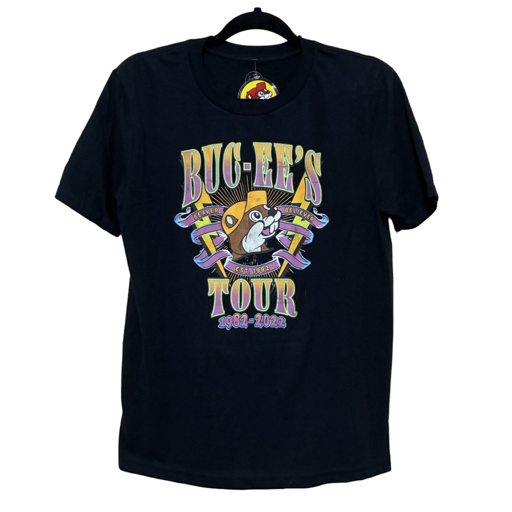 Buc-ee’s US Tour 1982-2022 T-Shirt Youth S Black Graphic Short Sleeve